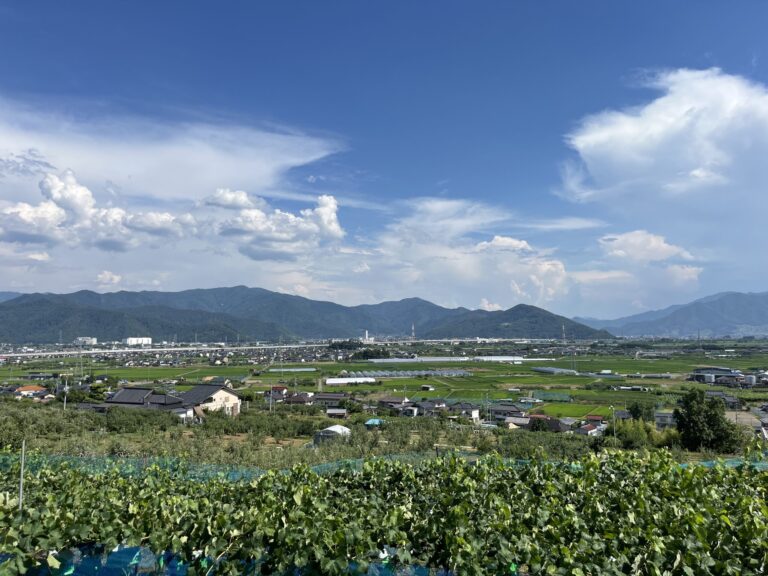 山々に囲まれた長野市の風景